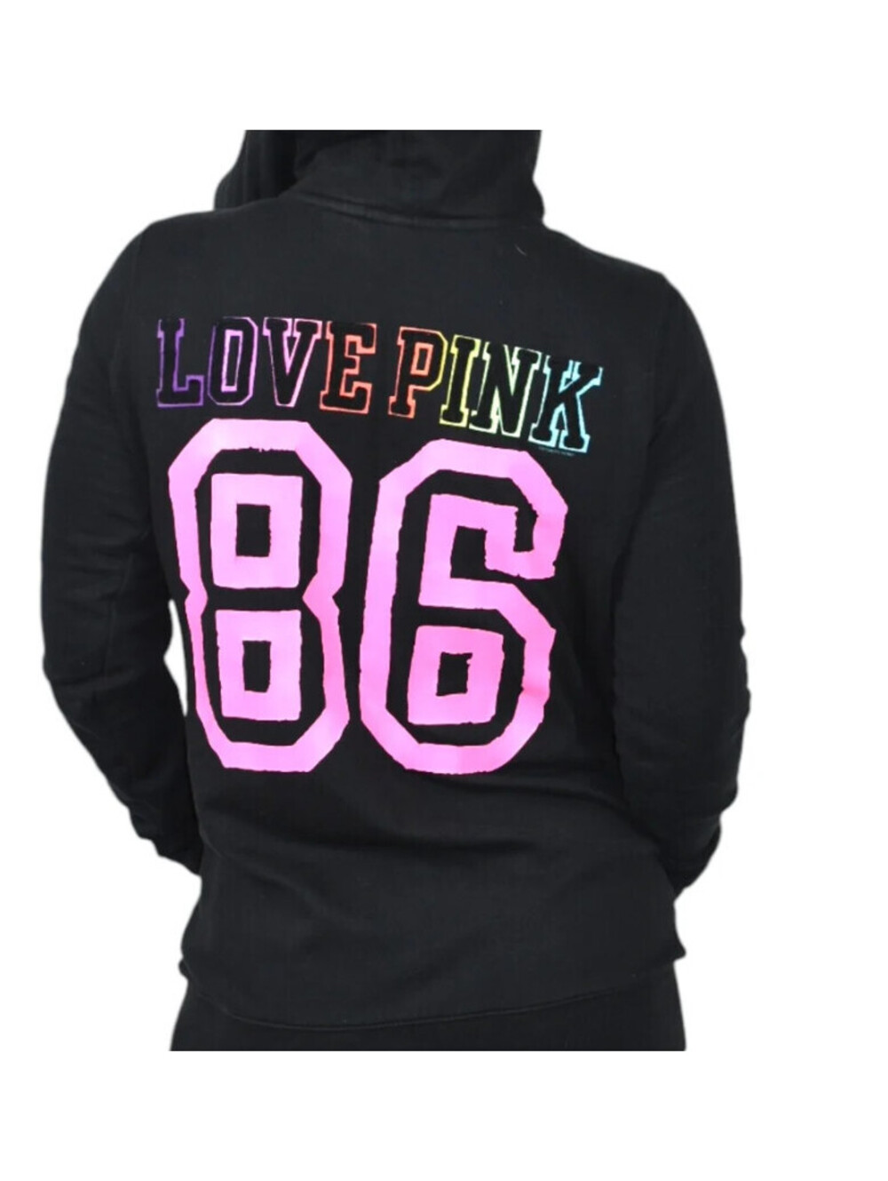 Victoria's Secret PINK Love Pink 86 Y2K Rainbow Logo Zip Sweatshirt